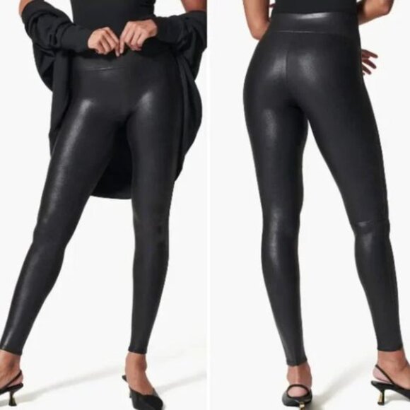 NWT SPANX Faux Leather Leggings - Picture 1 of 5